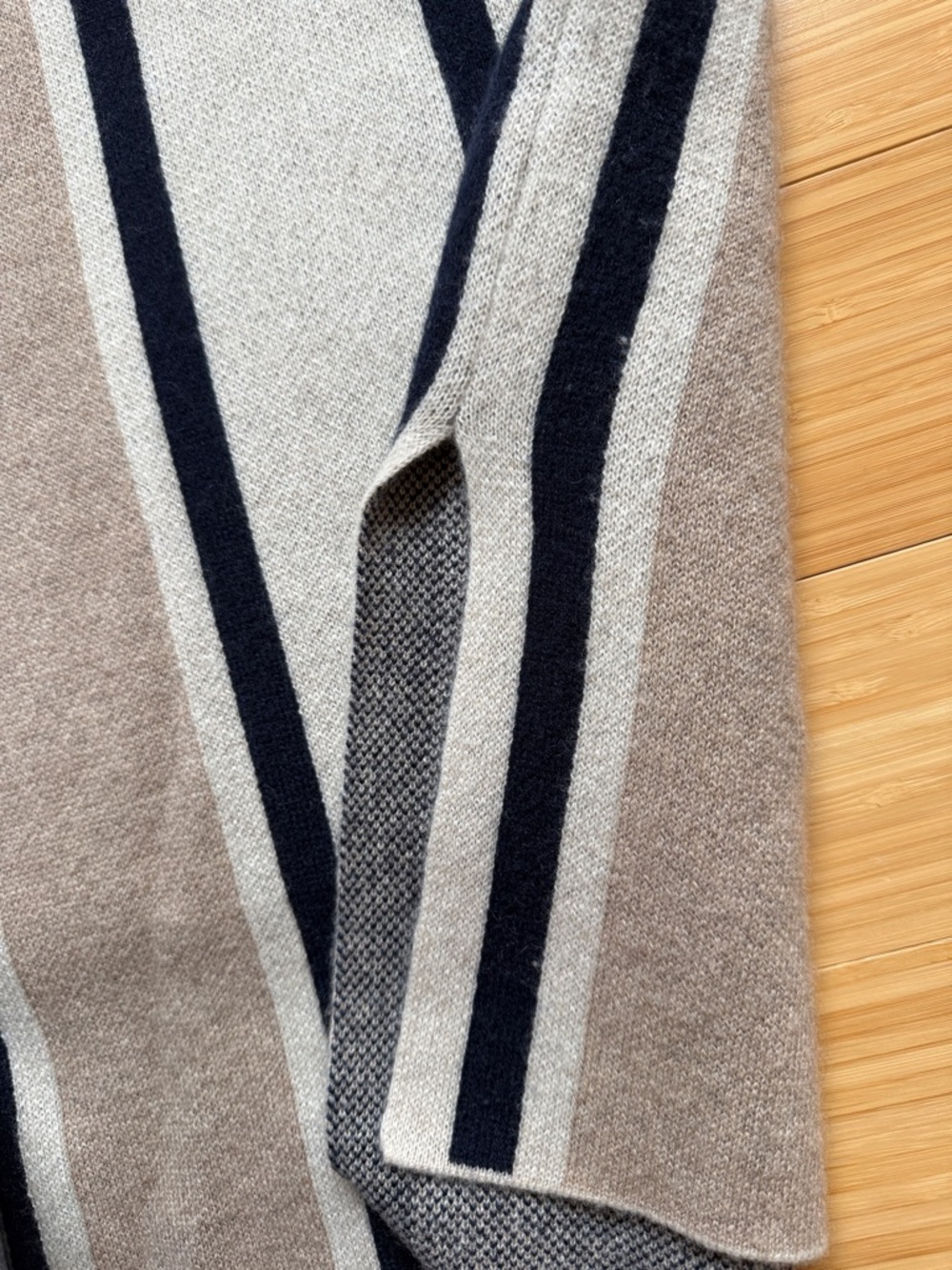 La Ligne Baja Striped Cashmere Hoodie In Heather Cream/heather Tan/navy size XS - Picture 13 of 13